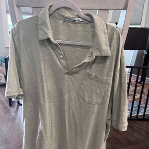 Gray light green Criquet Polo Shirt